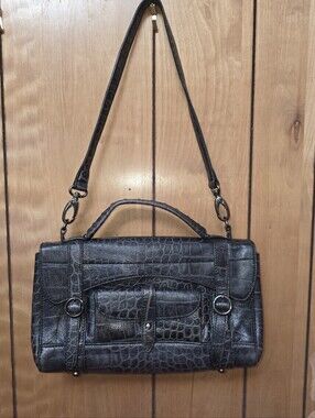 Via Spiga 100% Leather Croc-Embossed Satchel.